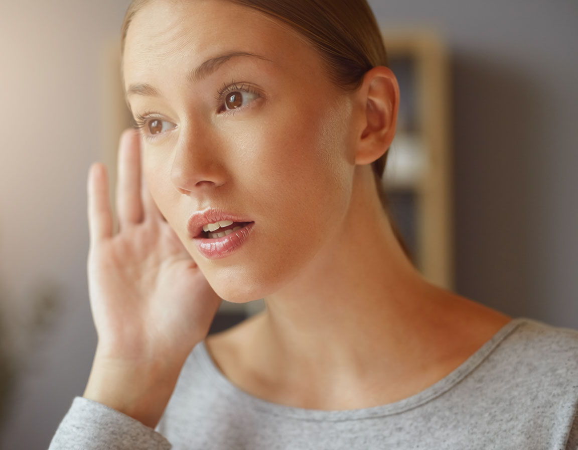 Woman trying to listen